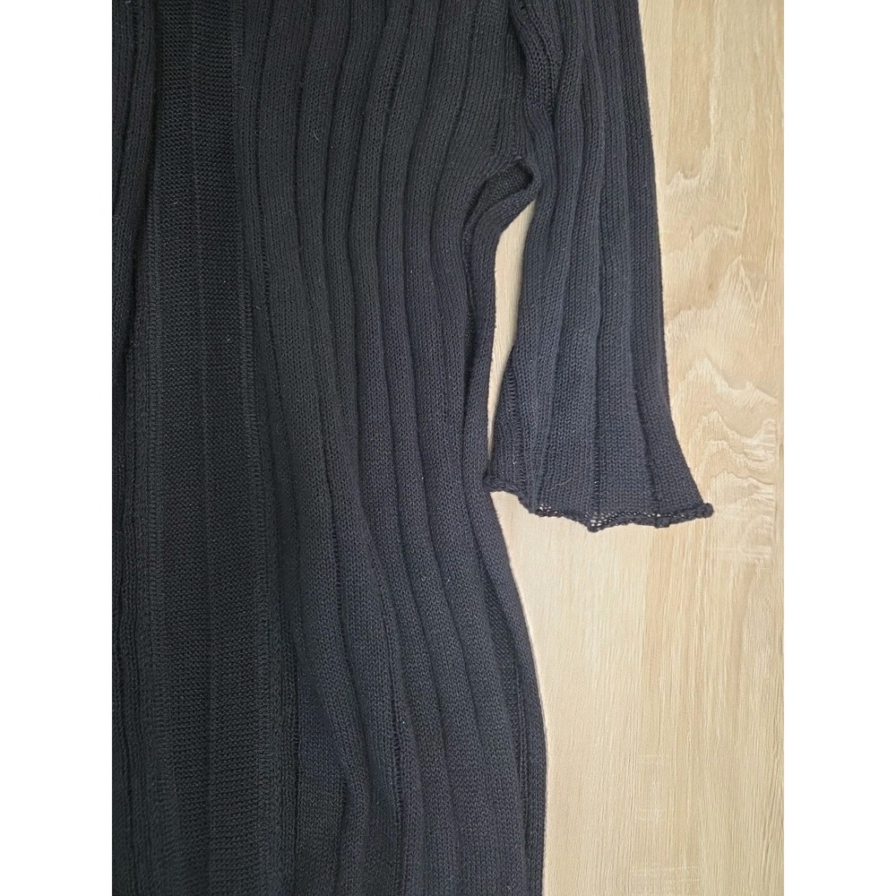 Free People Cardigan Womens XS Black Linen Blend Ribbed Grunge Whimsigoth Witchy - Picture 10 of 10